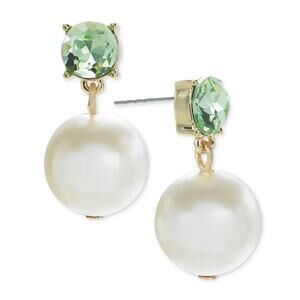 On 34th Color Crystal & Imitation Pearl
Drop Earrings